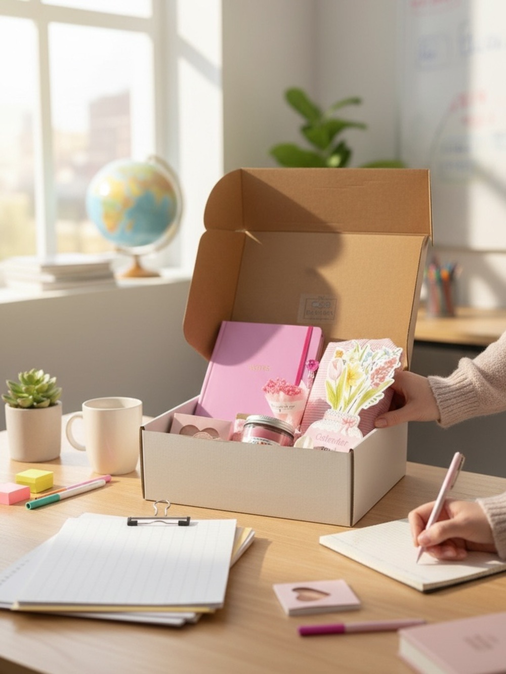 Pink Gift Box Stationery Set - Gift for Teachers